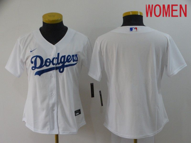 Women Los Angeles Dodgers Blank White Nike Game MLB Jerseys